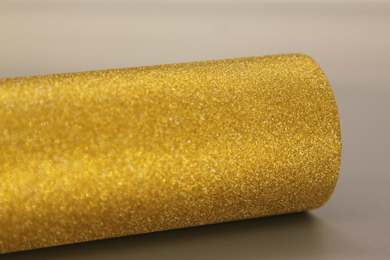Wärmebeständigkeit bis 120 Grad Celsius Glitter Laminationsfilm auf Wasserbasis Klebstoff Schimmer mit goldenem Licht wie Sand