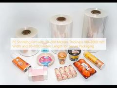 PE-Schrumpffolie mit 30–200 Mikron Dicke, 100–2000 mm Breite und 30–1000 Meter Länge für sichere Verpackung